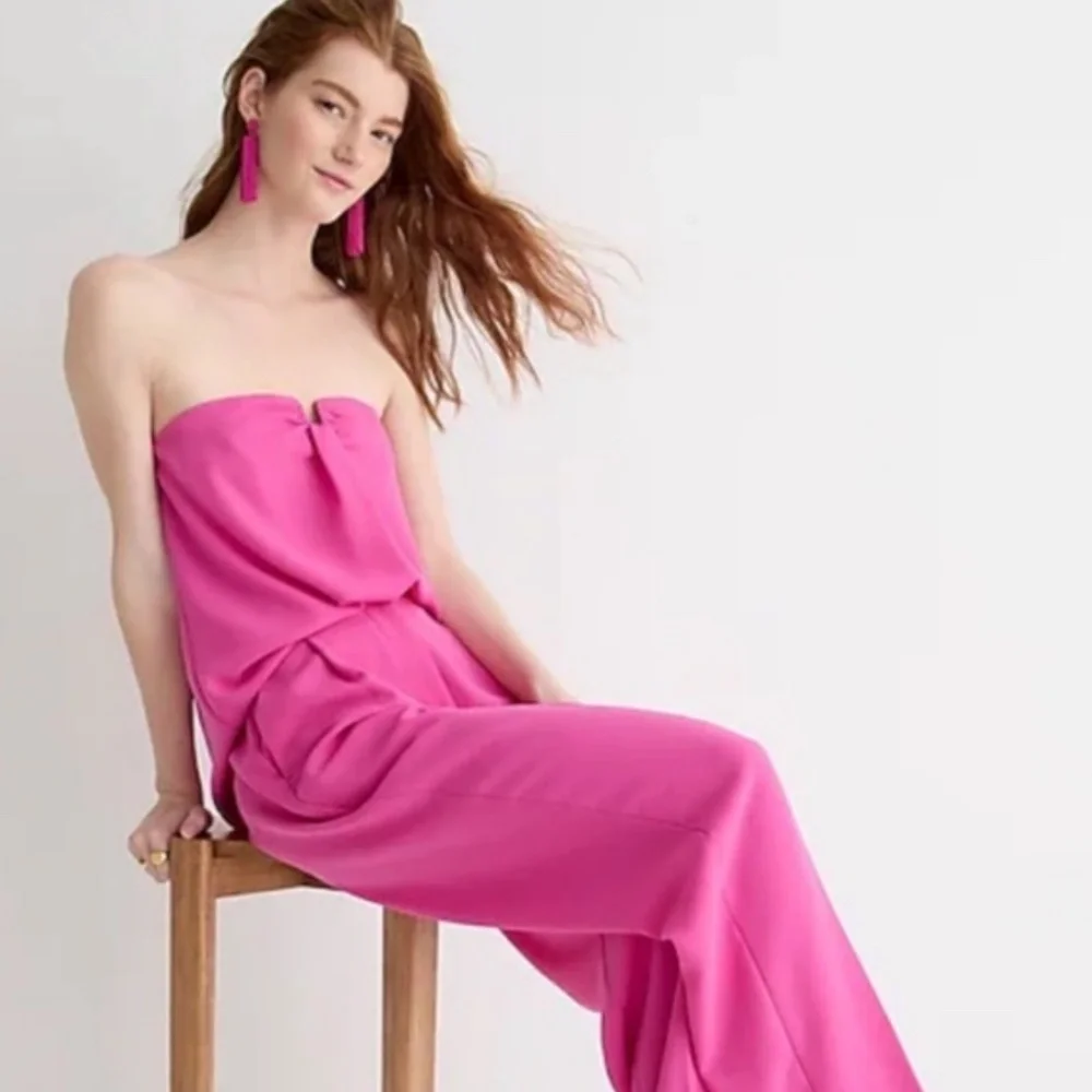 J Crew Strapless Tube Top Azalea Pink Party Glam SZ 6